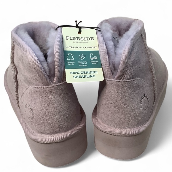 Fireside by Dearform Genuine Shearling Lilac Boot Size 9 Coquette Girl Fairycore - Picture 3 of 10